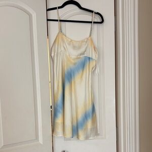 Zara Cream and Blue Tie-Dye Camisole
